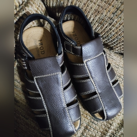 Izod Thames Men's Sandals Size 10M Brown Dad Shoes Fishing Sandals Clean - Picture 2 of 6